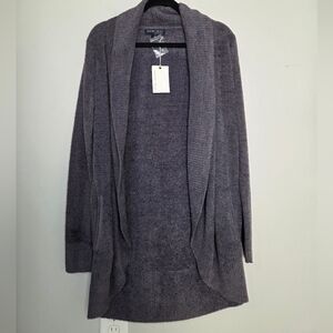 NWT Barefoot Dreams CozyChic Lite  Cardigan Sweater Pacific Blue Style 452 Med